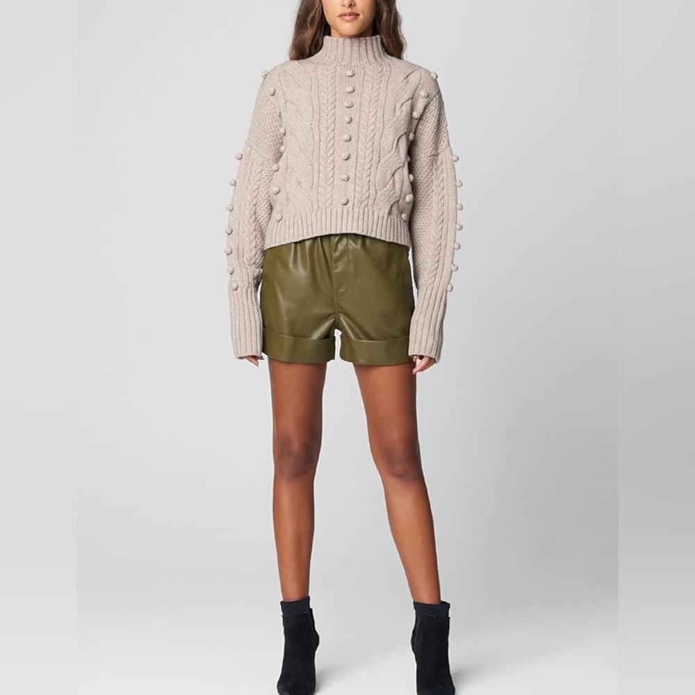 (A9) BLANK NYC Bare with Me‎ Turtleneck Sweater with Balloon Sleeves, Sz M, NWT